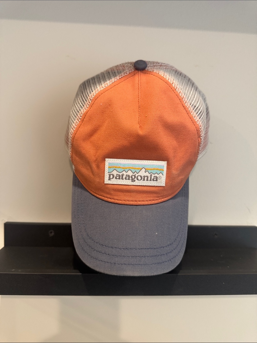 Patagonia Orange Crown with Gray Bill Mesh Trucker Hat